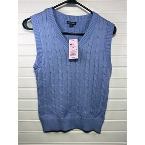 Wild Fable Women's Blue Cable Knit V Neck Sweater Vest Size XS